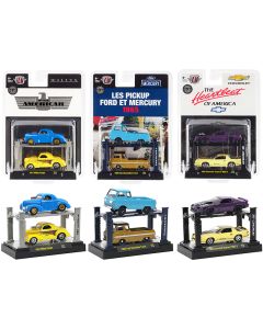 2023 Auto Lifts Set of 6 Limited Edition Diecast Model Cars M2 Machines