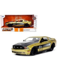 2010 Ford Mustang GT Gold Black Graphics Hood 1/24 Diecast Car Jada
