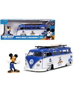 Volkswagen T1 Bus Blue and White Diecast Model Car by Jada