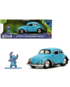 2002 Lilo & Stitch Diecast Figure Hollywood Rides Series 1/32 Jada Model Car  
Volkswagen Beetle Matt Blue Weathered Diecast Model Car