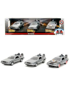 2023 Back to the Future Delorean 1/32 Diecast Model Car Set, Hollywood Rides, Jada