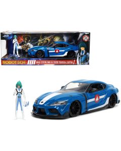 2020 Toyota Supra Blue with Graphics Diecast Car Jada Hollywood Rides 1/24 Robotech