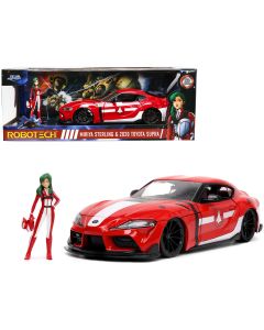 2020 Toyota Supra Red Graphics 1/24 Diecast Model Car Jada Hollywood Rides Robotech