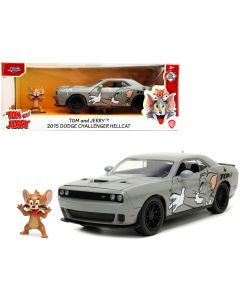 2015 Dodge Challenger Hellcat Gray with Tom Graphics Diecast Model Car Jada 1/24