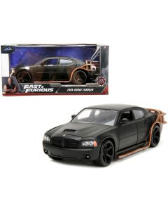 2006 Dodge Charger Fast & Furious 1/24 Diecast Model Car Matt Black Outer Cage Jada