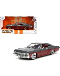 1967 Chevrolet Impala SS Gray Burgundy 1/24 Diecast Model Car Jada
