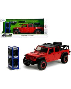 2020 Jeep Gladiator Rubicon 1/24 Diecast Model Truck Red Black Top Jada