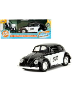 1959 Volkswagen Beetle Black White Punch Buggy Diecast Car Jada 1/32