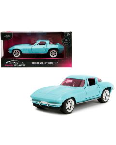 1966 Chevrolet Corvette Light Blue Pink Tinted Windows Diecast Model Car Jada 1/32
