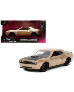 2012 Dodge Challenger SRT8 Gold Metallic Black Hood Diecast Car Jada 1/32 Pink Slips