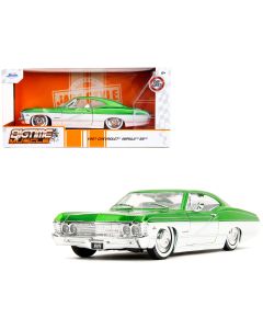 1967 Chevrolet Impala SS Diecast Model Car Green Metallic White Interior 1/24 Jada