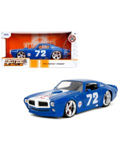 1972 Pontiac Firebird Diecast Model Car Blue White Stripe Bigtime Muscle 1/24 Jada
