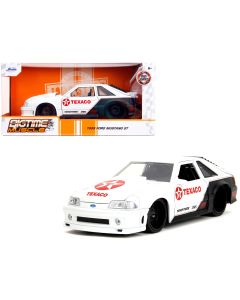 1989 Ford Mustang GT Diecast Model Car 1/24 Texaco Bigtime Muscle White/Black