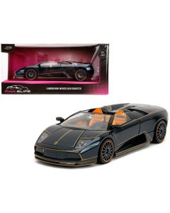 2023 Lamborghini Murcielago Roadster 1/24 Diecast Model Car Black Metallic Orange Interior by Jada