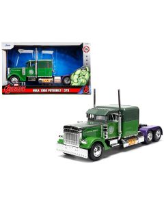 1992 Peterbilt 379 Truck Tractor Diecast Model Green Purple Hulk Marvel Jada