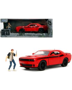 2015 Dodge Challenger Red Black Stripes 1/24 Diecast Model Car Jada The Walking Dead