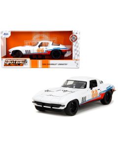 1966 Chevrolet Corvette #66 Diecast Model Car - White Racing Spirit 1/24 Jada