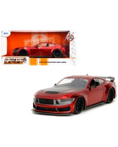 2024 Ford Mustang Diecast Model Car 1/24 Bigtime Muscle Dark House Candy Red