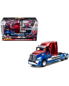 2023 Western Star 57X Truck Tractor Diecast Model Spider-Man 1/24 Jada Blue Red
