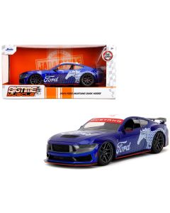 2024 Ford Mustang Dark Horse 1/24 Diecast Model Car - Candy Blue, White Top, Mustang Graphics, Bigtime Muscle