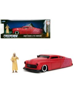 1951 Mercury Diecast Model Car, Matt Red & Purple Stripes, Creepshow, Jada 1/24