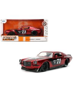 1971 Chevrolet Camaro Diecast Model Car 1/24 Red Metallic Black Stripes Bigtime Muscle