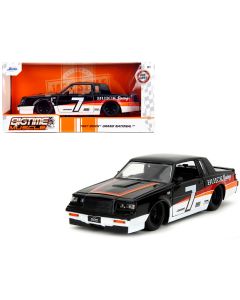 1987 Buick Grand National Diecast Model Car 1/24 Black & White Stripes Bigtime Muscle