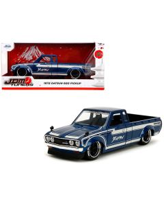 1972 Datsun 620 Pickup Truck Diecast Model Car JDM Tuners 1/24 Blue Cream
