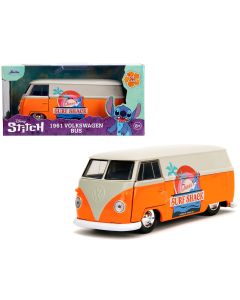 1961 Volkswagen Bus Diecast Model Car Stitch's Surf Shack Orange Gray 1/32 Jada