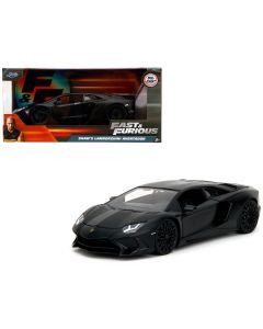 2015 Shaw's Lamborghini Aventador Matt Black 1/24 Diecast Model Car - Fast & Furious Series