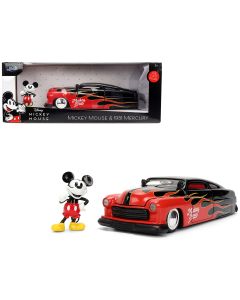 1951 Mercury Coupe Black Flame Graphics Red Interior Diecast Model Car Jada 1/24