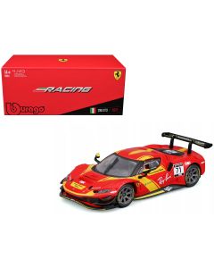 2022 Ferrari 296 GT3 #71 Red Diecast Model Car by Bburago with Display Case