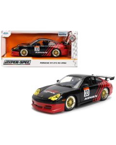 996 Porsche 911 GT3 RS #33 ADVAN Black Red 1/24 Diecast Model Car by Jada