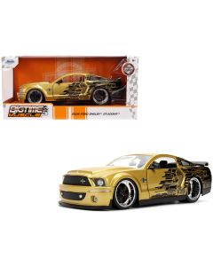 2008 Ford Shelby Mustang GT-500KR 1/24 Diecast Model Car Gold Black Graphics Jada