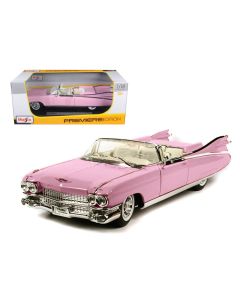 1959 Cadillac Eldorado Biarritz Convertible Pink 1/18 Diecast Model Car Maisto
