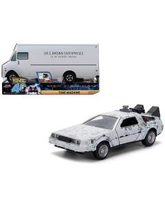 1985 DMC DeLorean Time Machine Diecast Model Car - Frost Version, 1/32 Scale, Hollywood Rides, 40th Anniversary