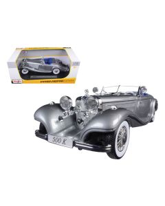 1936 Mercedes 500K Special Roadster Diecast Model Car Grey 1/18 by Maisto