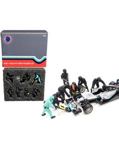 2023 Formula One F1 Pit Crew Figurine Set - 7 Team Black for 1/43 Scale Models