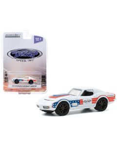 1972 Chevrolet Corvette BFGoodrich 1/64 Diecast Model Car White Red Blue Stripes