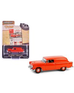 1955 Chevrolet Sedan Delivery Diecast Model Car Orange Red Greenlight 1/64