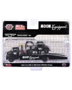 1956 Ford COE Ramp Truck Matt Black 1/64 Diecast Model by M2 Machines, Limited Edition 3300 pcs