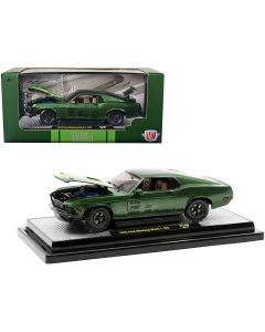 1970 Ford Mustang Mach 1 428 Green Metallic 1/24 Diecast Model Limited Edition M2 Machines