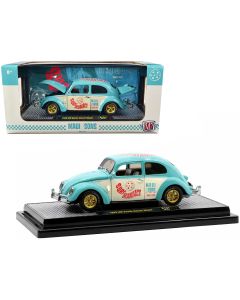 1952 Volkswagen Beetle Deluxe Diecast Model Car 1/24 Light Blue & White Limited Edition 3850 pcs