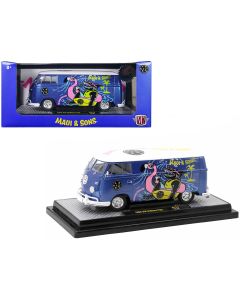 1960 Volkswagen Delivery Van Diecast Model Car Blue Metallic Limited Edition 1/24 M2 Machines