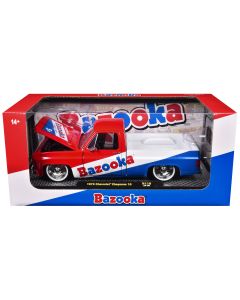 1973 Chevrolet Cheyenne 10 Pickup Truck 1/24 Diecast Model Red Blue Limited Edition M2 Machines