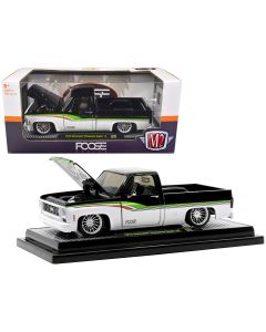 1973 Chevrolet Cheyenne Super 10 Pickup Truck Black/White Stripes 1/24 Diecast M2