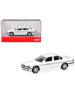 2023 BMW Alpina B12 White 1/87 HO Scale Plastic Model Car by Herpa