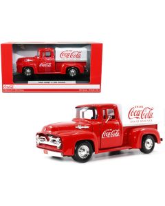 1955 Ford F-100 Pickup Truck Diecast Model Red White Canopy Drink Coca-Cola 1/24