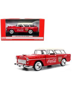 1955 Chevrolet Bel Air Nomad Coca-Cola Red & White 1/24 Diecast Model Car