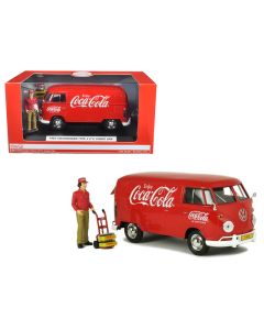 1963 Volkswagen Type 2 T1 Coca-Cola Cargo Van w/ Driver Figurine 1/24 Diecast Model